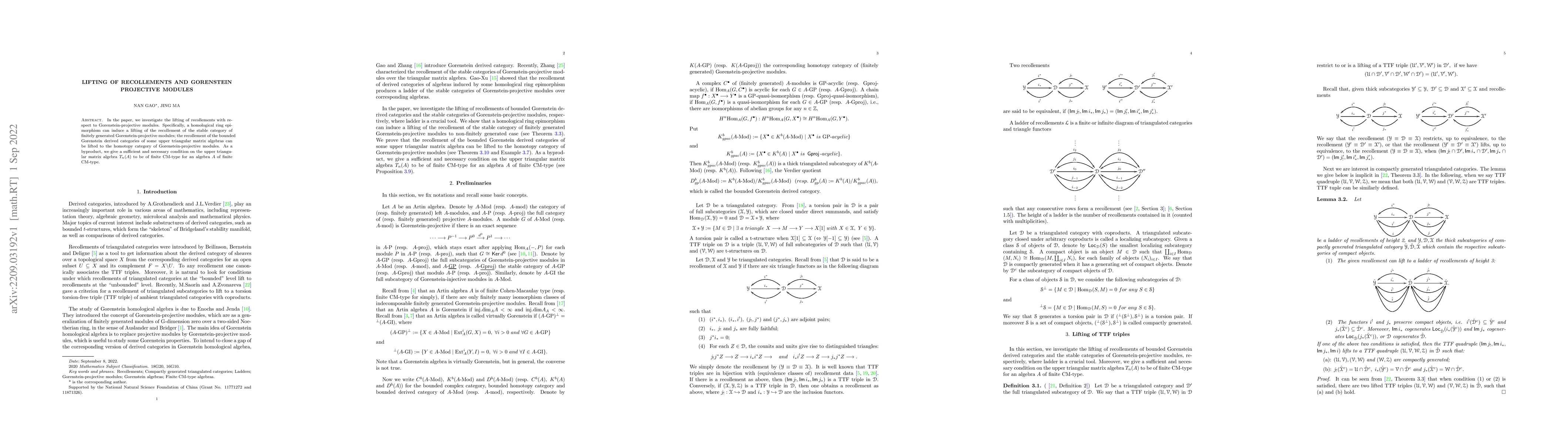 Thumbnail for Lifting of recollements and Gorenstein projective modules