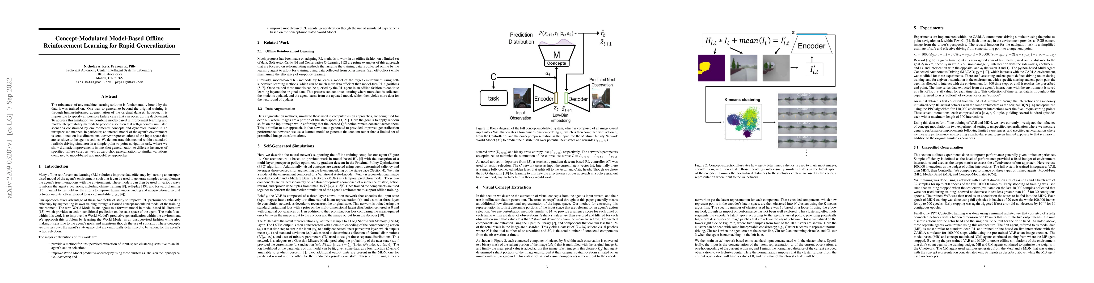 Thumbnail for Concept-modulated model-based offline reinforcement learning for rapid
  generalization