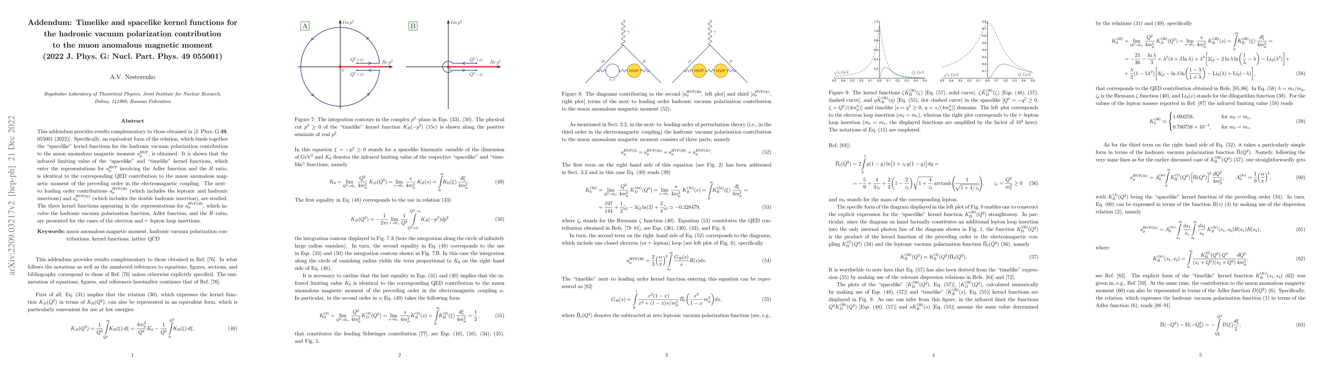 Thumbnail for Addendum: Timelike and spacelike kernel functions for the hadronic
  vacuum polarization contribution to the muon anomalous magnetic moment (2022
  J. Phys. G: Nucl. Part. Phys. 49 055001)
