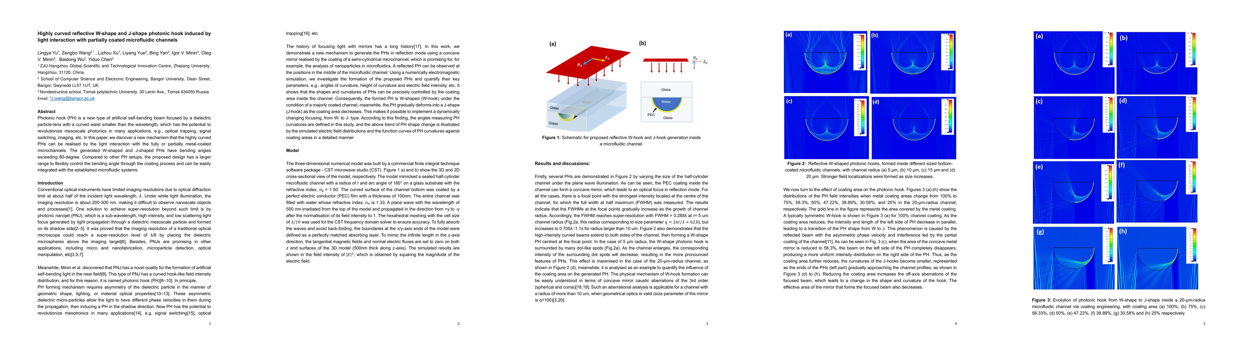 Thumbnail for Highly curved reflective W-shape and J-shape photonic hook induced by
  light interaction with partially coated microfluidic channels