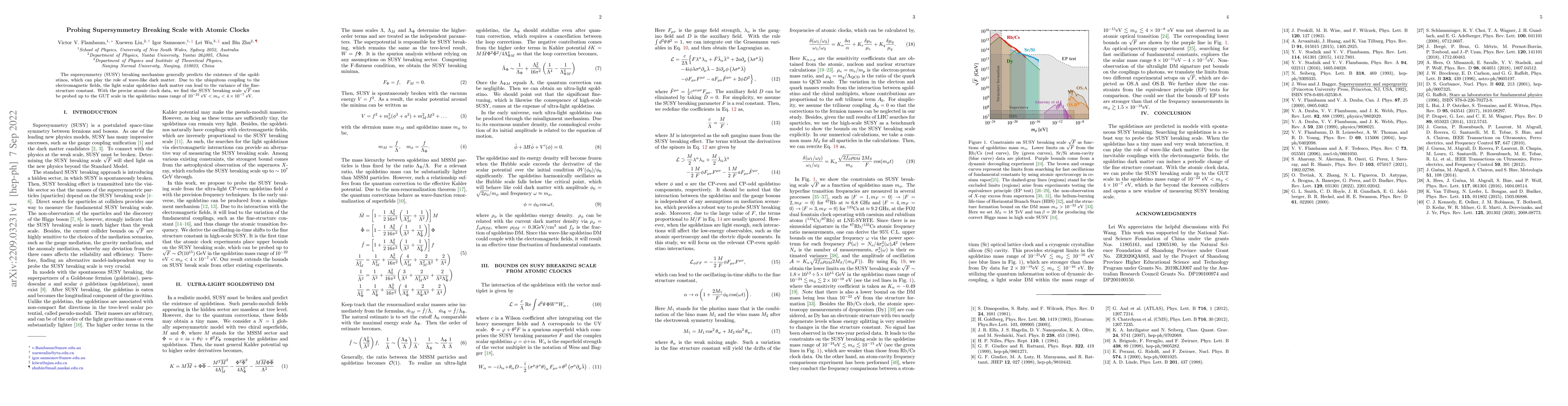 Thumbnail for Probing Supersymmetry Breaking Scale with Atomic Clocks