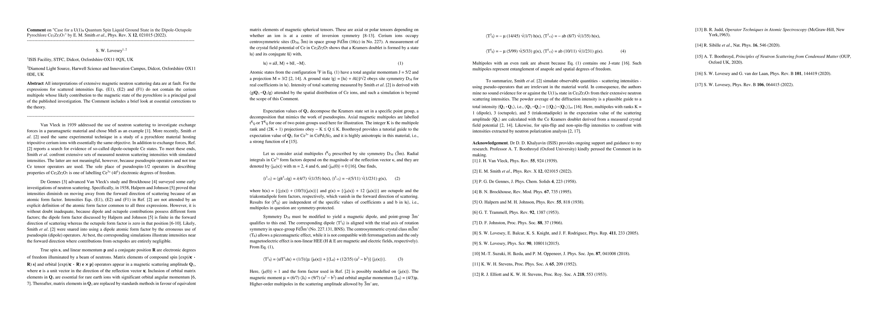 Thumbnail for Comment on "Case for a U(1)pi Quantum Spin Liquid Ground State in the
  Dipole-Octupole Pyrochlore Ce2Zr2O7" by E. M. Smith et al., Phys. Rev. X 12,
  021015 (2022)