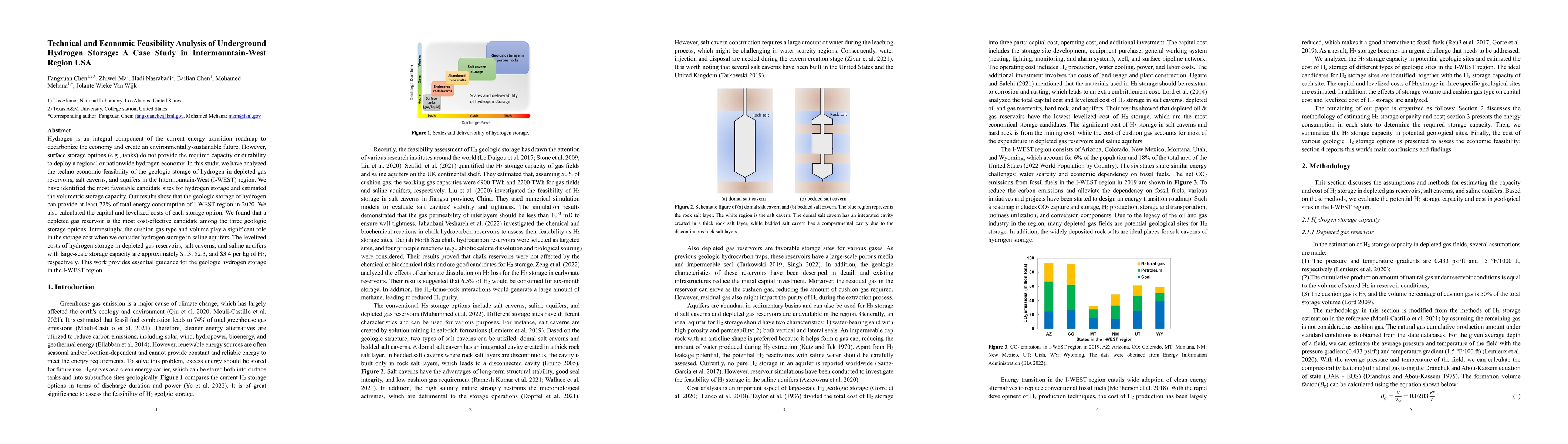 Thumbnail for Technical and Economic Feasibility Analysis of Underground Hydrogen
  Storage: A Case Study in Intermountain-West Region USA