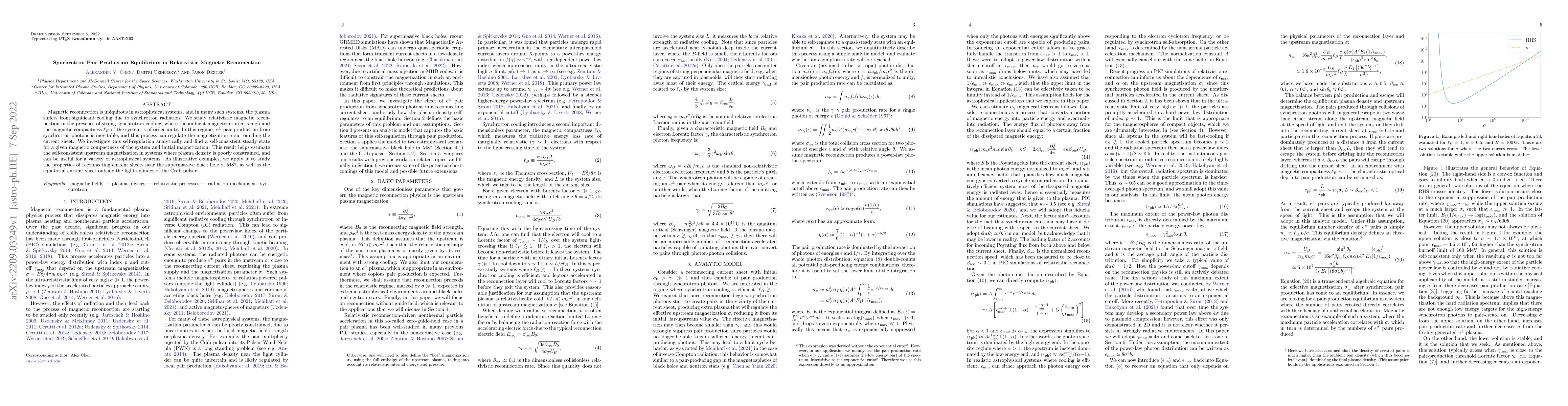 Thumbnail for Synchrotron Pair Production Equilibrium in Relativistic Magnetic
  Reconnection