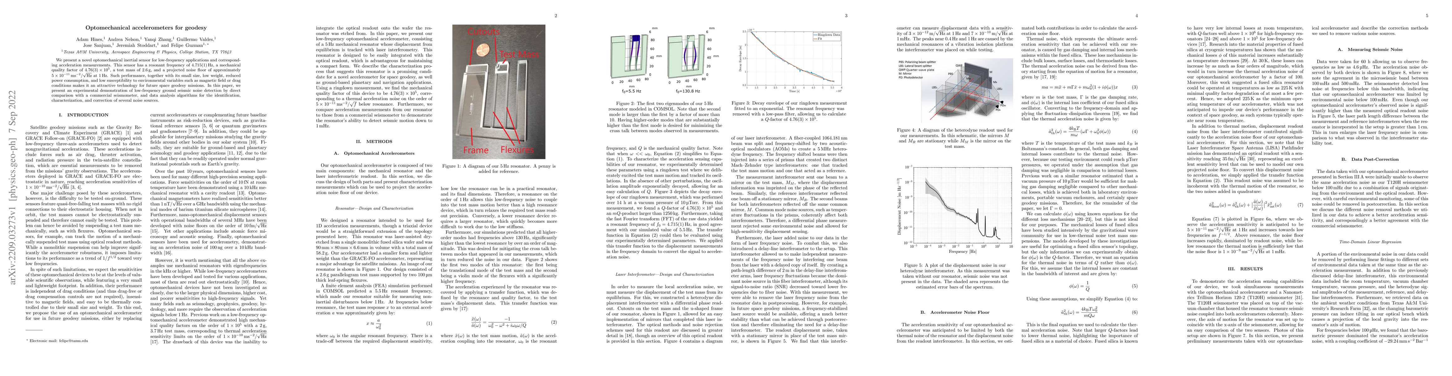 Thumbnail for Optomechanical accelerometers for geodesy