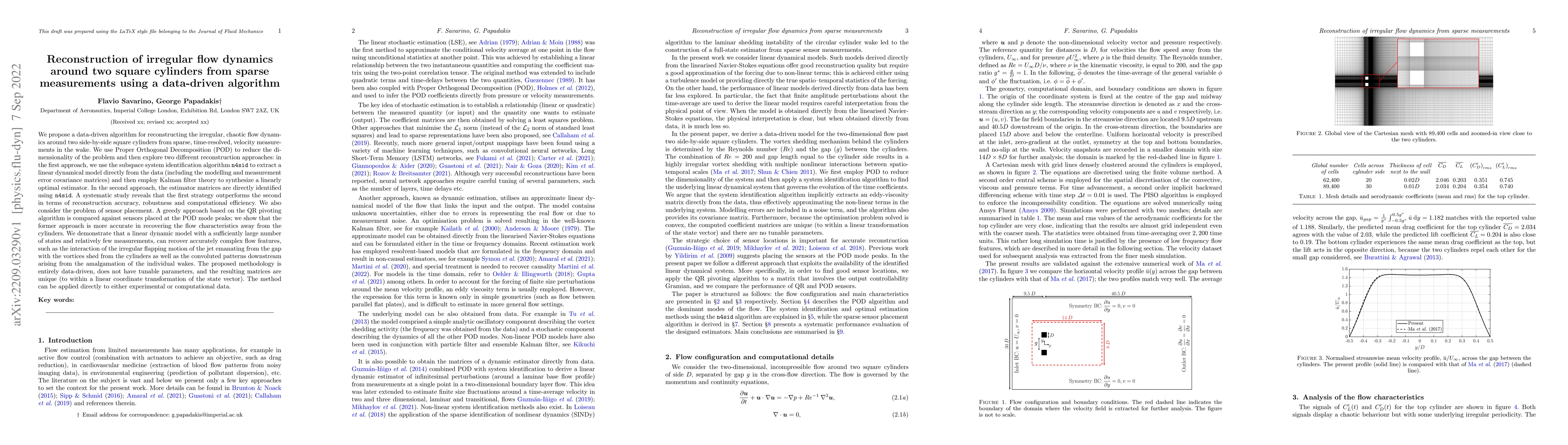 Thumbnail for Reconstruction of irregular flow dynamics around two square cylinders
  from sparse measurements using a data-driven algorithm