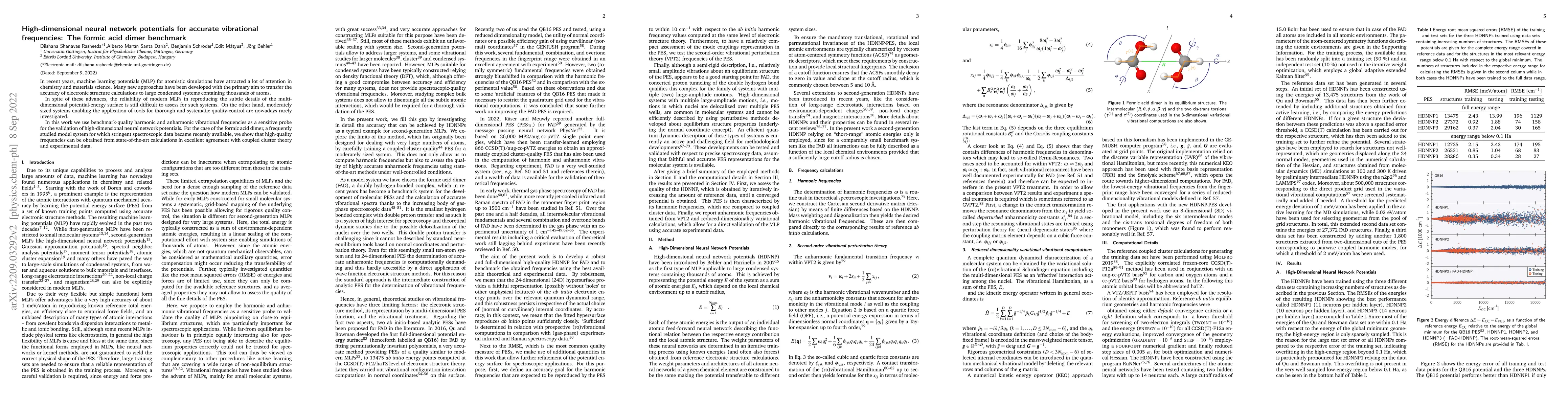 Thumbnail for High-dimensional neural network potentials for accurate vibrational
  frequencies: The formic acid dimer benchmark