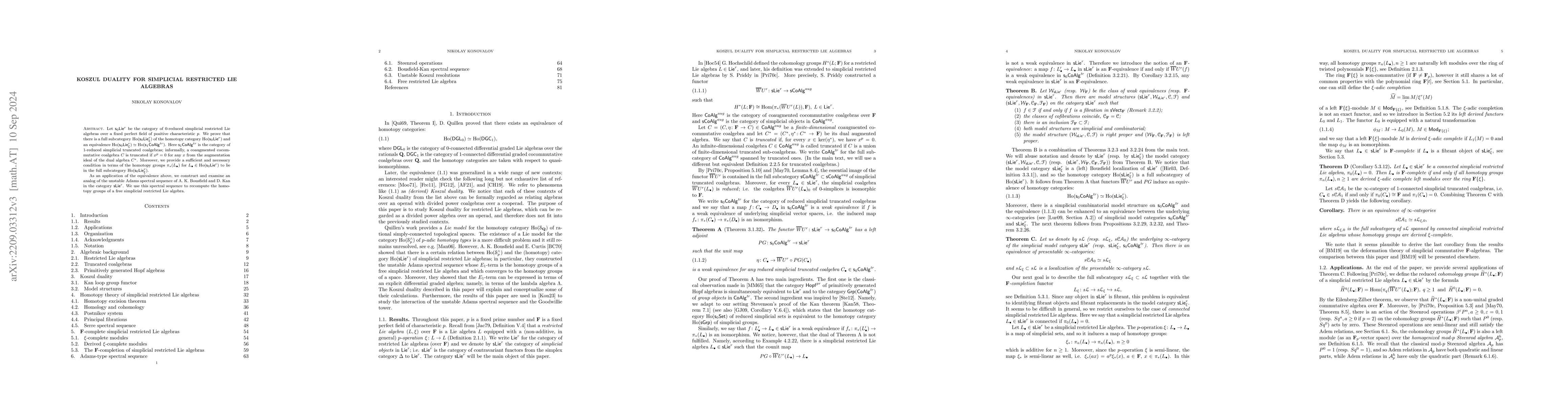 Thumbnail for Koszul duality for simplicial restricted Lie algebras