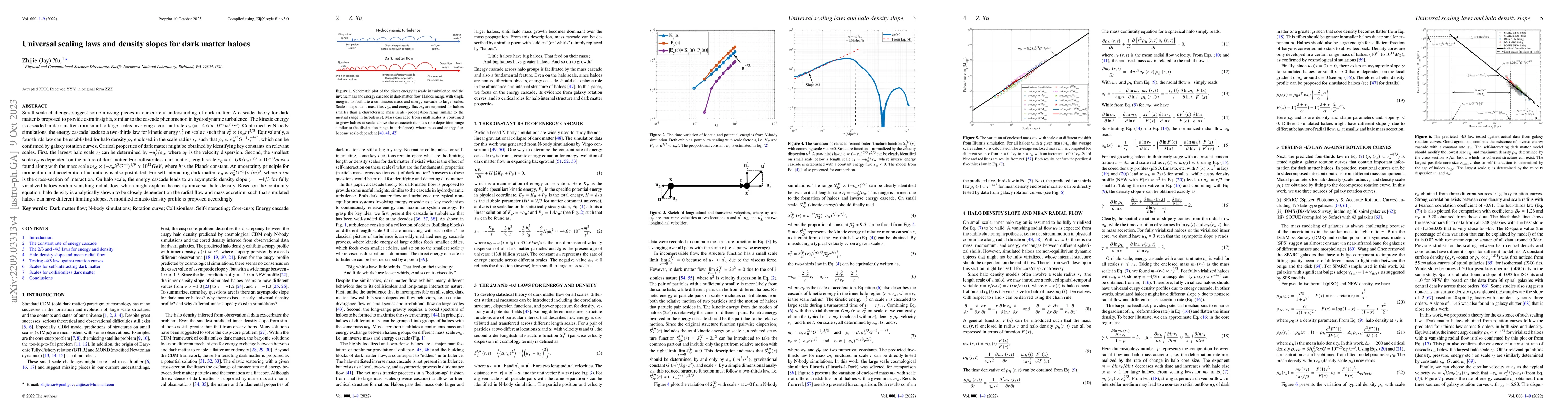 Thumbnail for Universal scaling laws and density slope for dark matter haloes