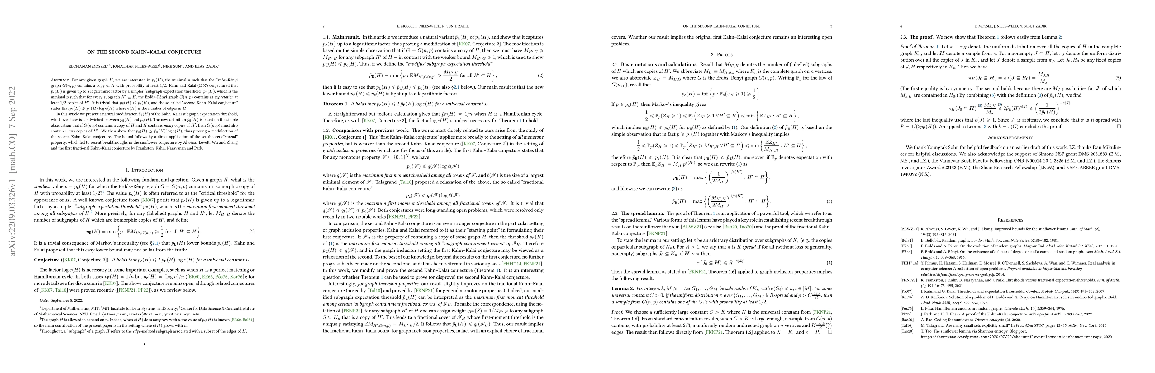 Thumbnail for On the Second Kahn--Kalai Conjecture
