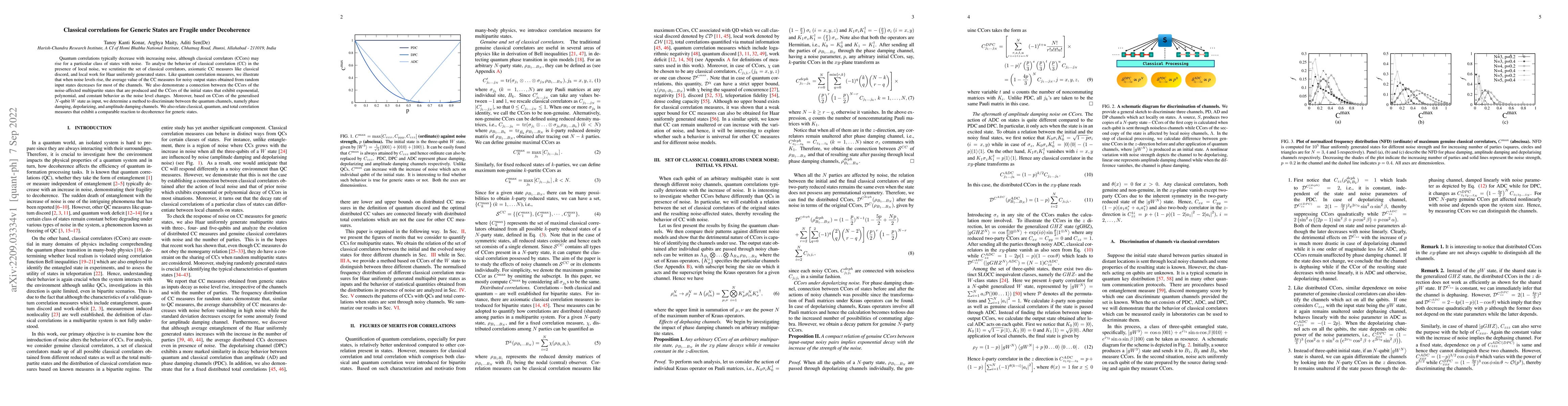 Thumbnail for Classical correlations for Generic States are Fragile under Decoherence