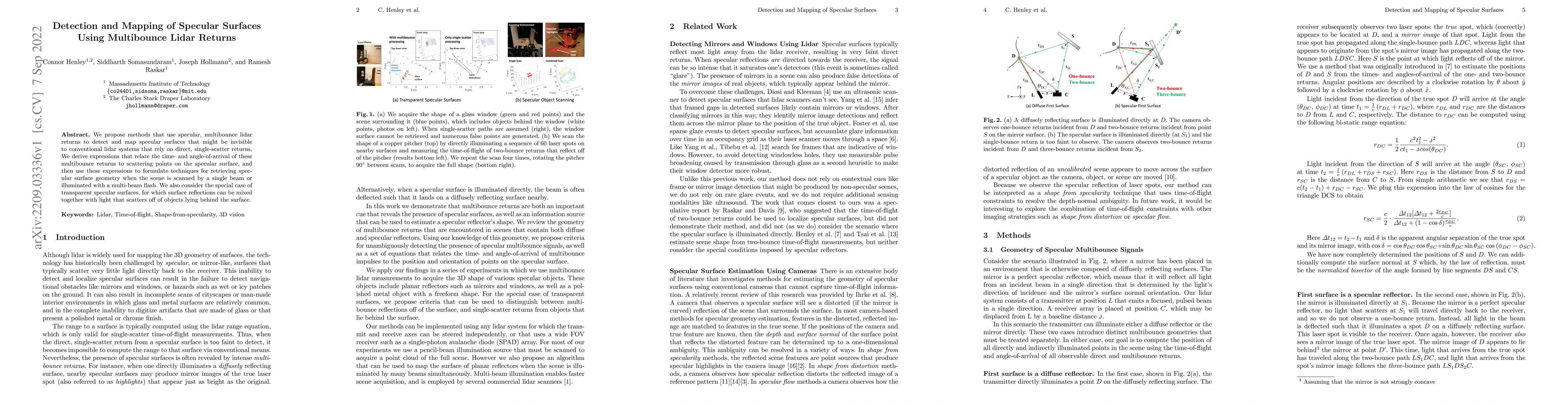 Thumbnail for Detection and Mapping of Specular Surfaces Using Multibounce Lidar
  Returns