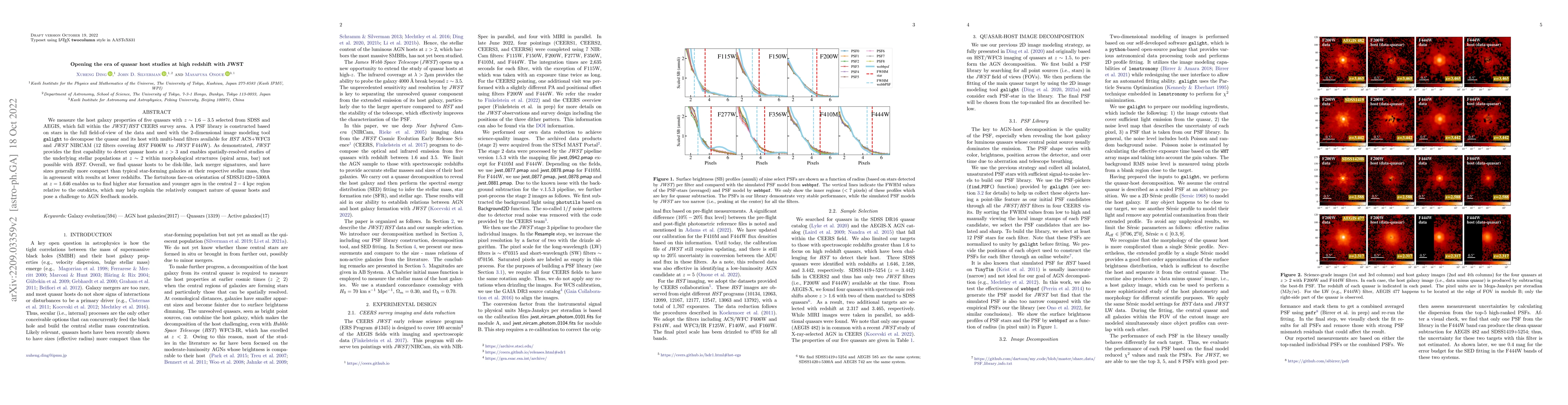 Thumbnail for Opening the era of quasar host studies at high redshift with JWST
