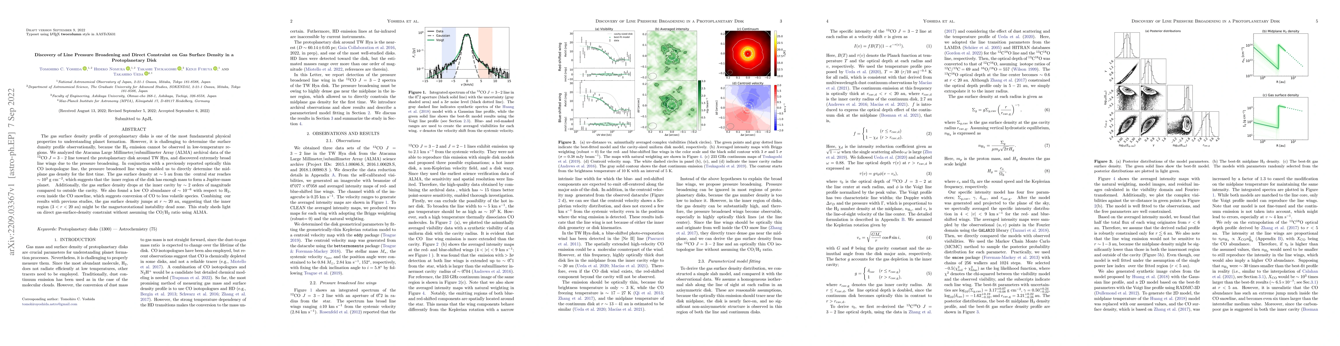 Thumbnail for Discovery of Line Pressure Broadening and Direct Constraint on Gas
  Surface Density in a Protoplanetary Disk