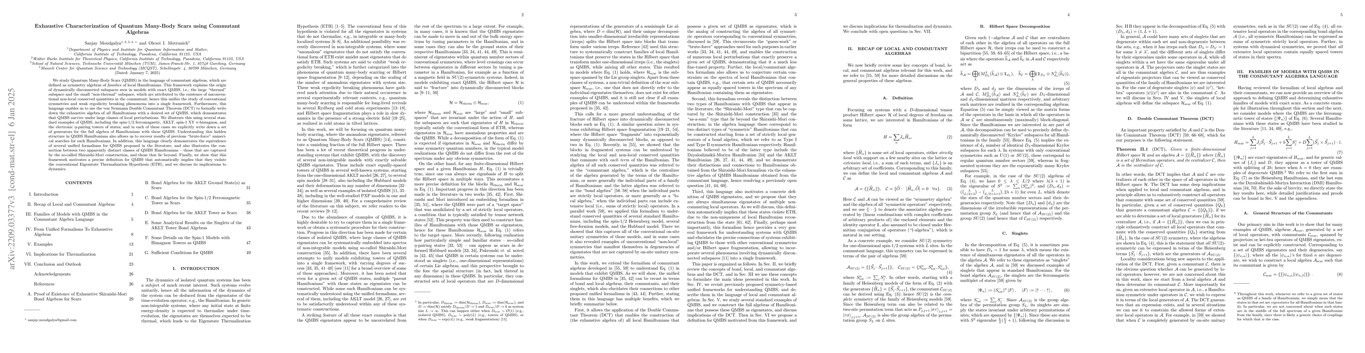 Thumbnail for Exhaustive Characterization of Quantum Many-Body Scars using Commutant
  Algebras