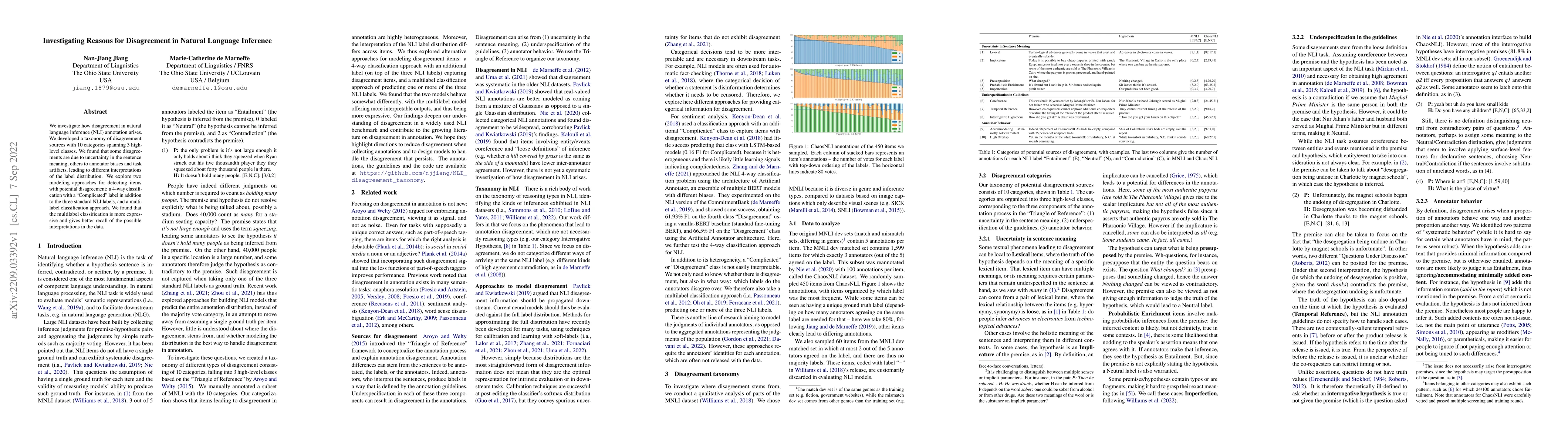 Thumbnail for Investigating Reasons for Disagreement in Natural Language Inference