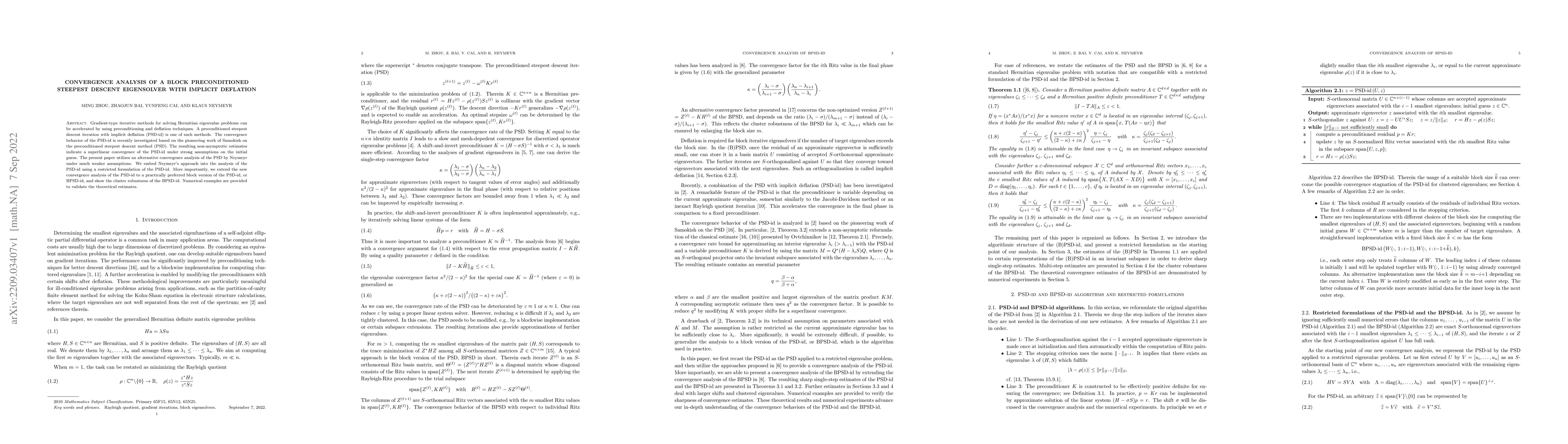 Thumbnail for Convergence analysis of a block preconditioned steepest descent
  eigensolver with implicit deflation
