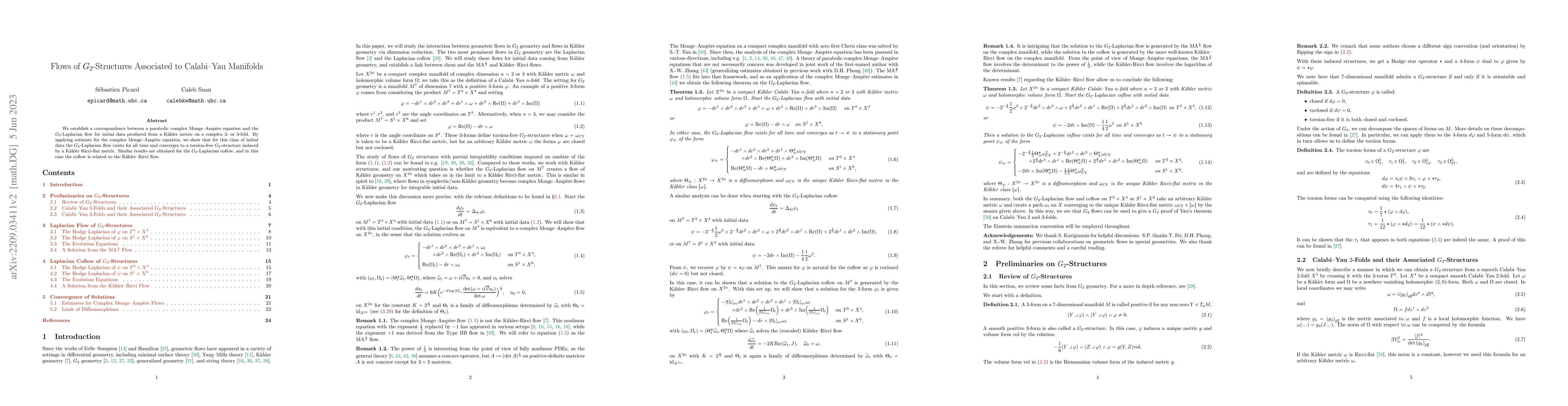 Thumbnail for Flows of $G_2$-Structures associated to Calabi-Yau Manifolds