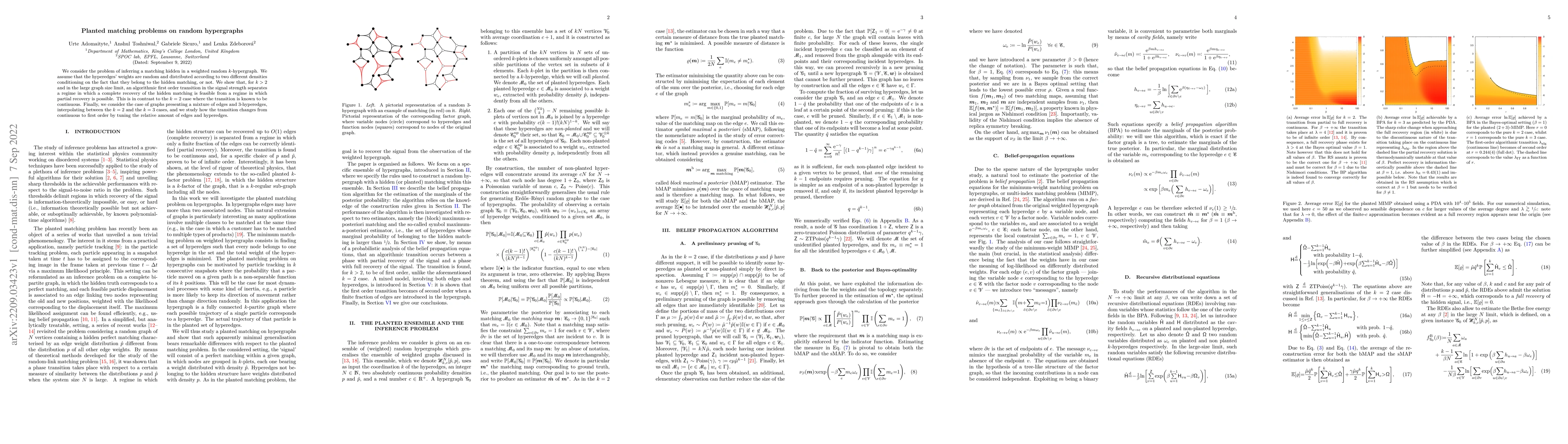 Thumbnail for Planted matching problems on random hypergraphs
