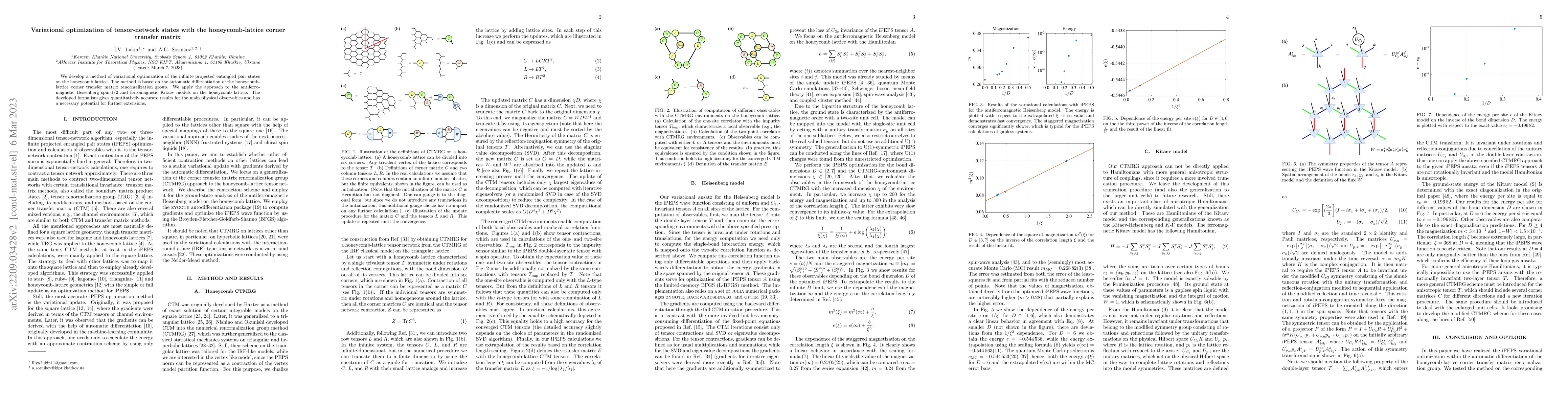 Thumbnail for Variational optimization of tensor-network states with the
  honeycomb-lattice corner transfer matrix