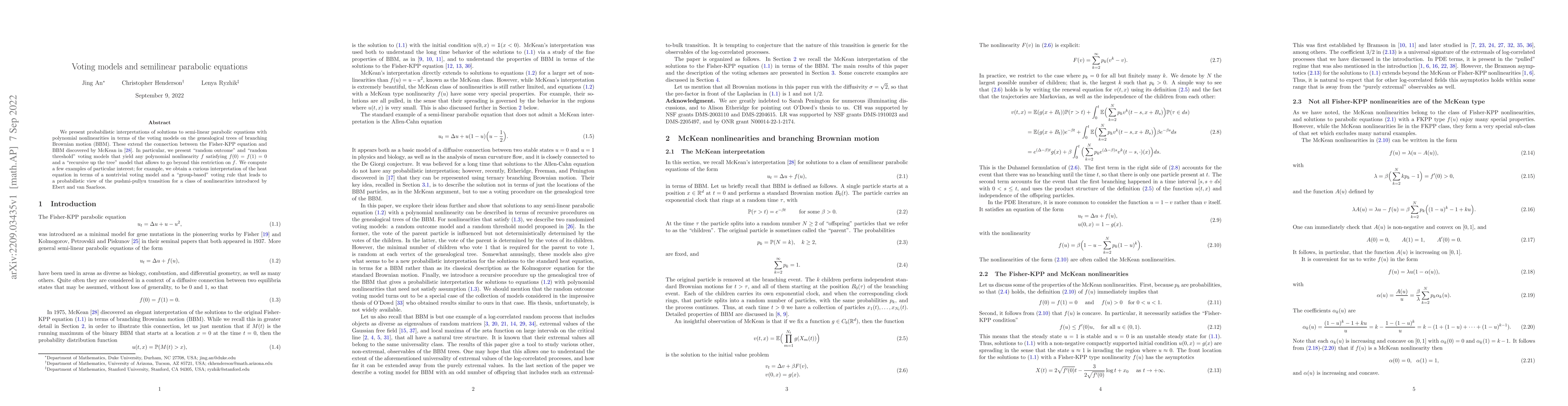 Thumbnail for Voting models and semilinear parabolic equations