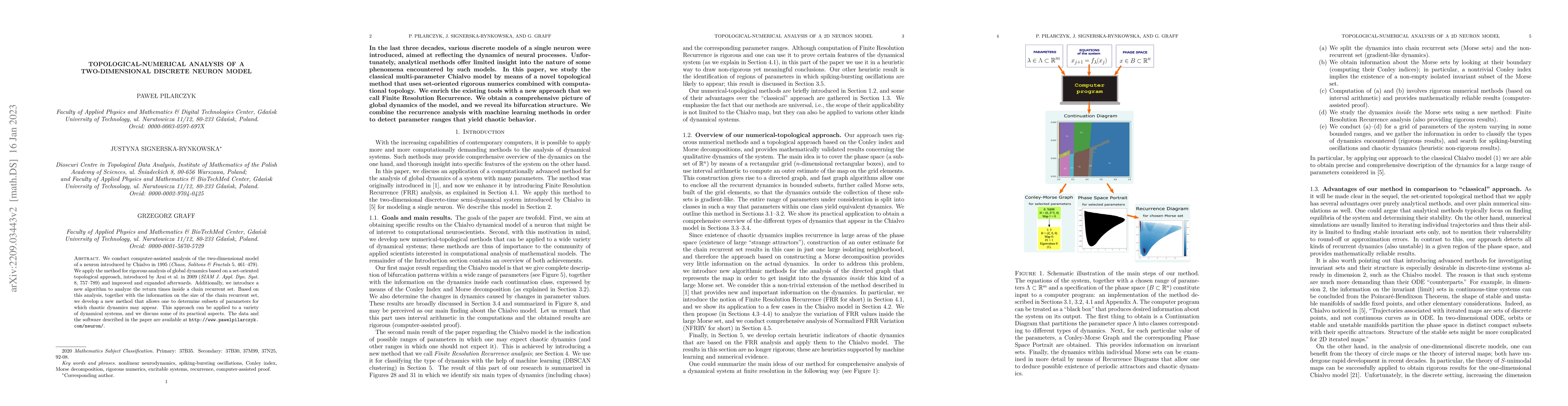 Thumbnail for Topological-numerical analysis of a two-dimensional discrete neuron
  model