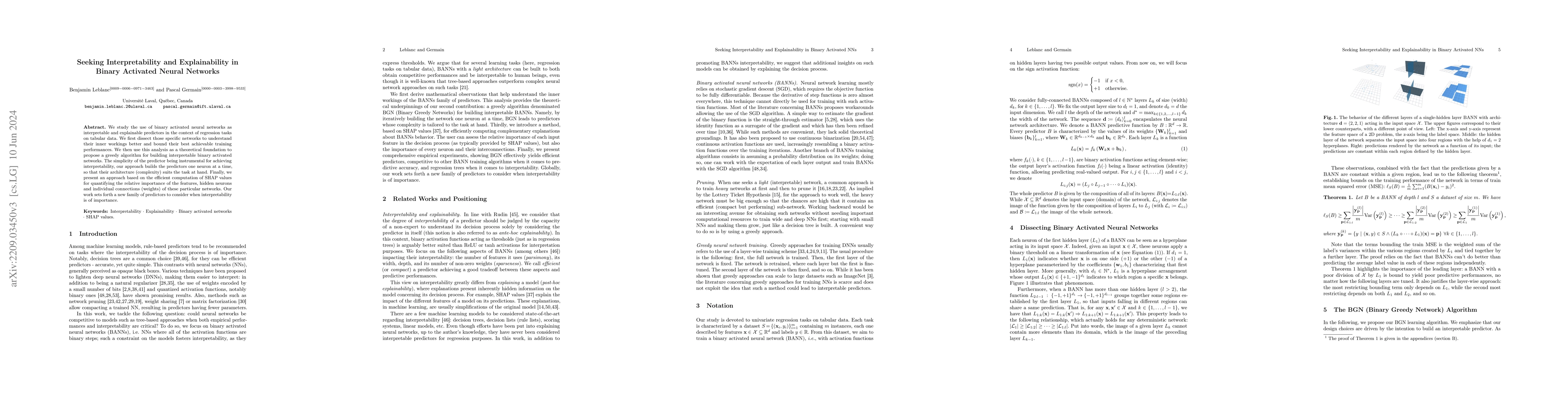 Thumbnail for Seeking Interpretability and Explainability in Binary Activated Neural
  Networks