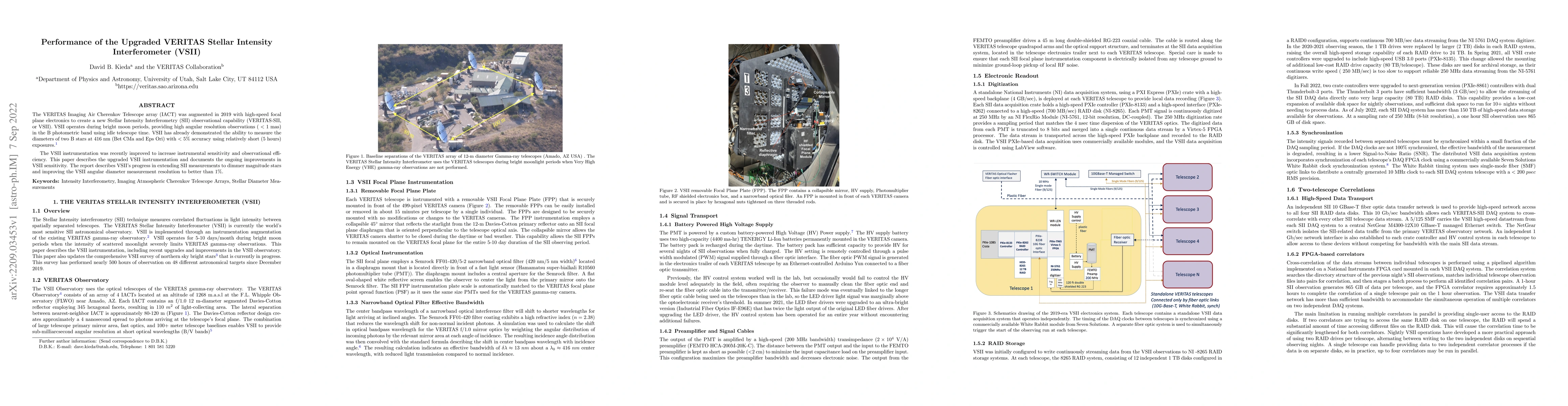 Thumbnail for Performance of the upgraded VERITAS Stellar Intensity Interferometer
  (VSII)