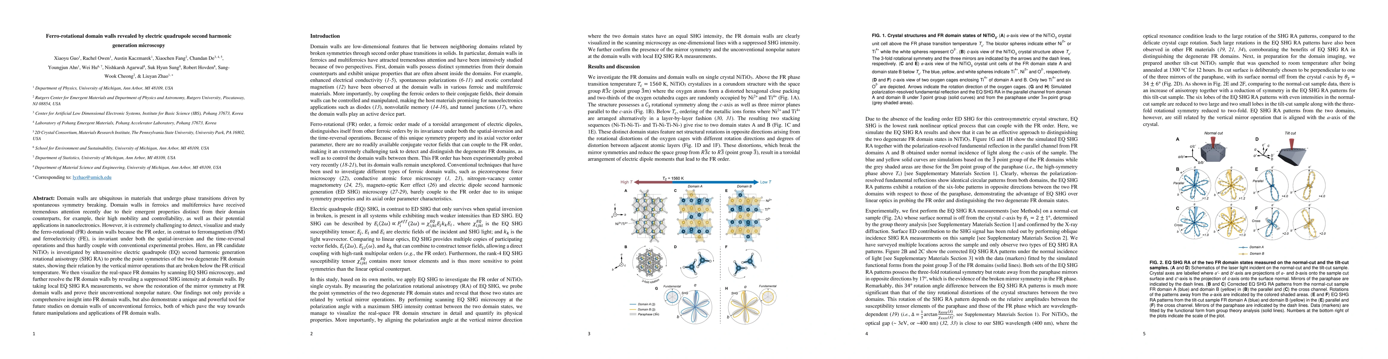 Thumbnail for Ferro-rotational domain walls revealed by electric quadrupole second
  harmonic generation microscopy