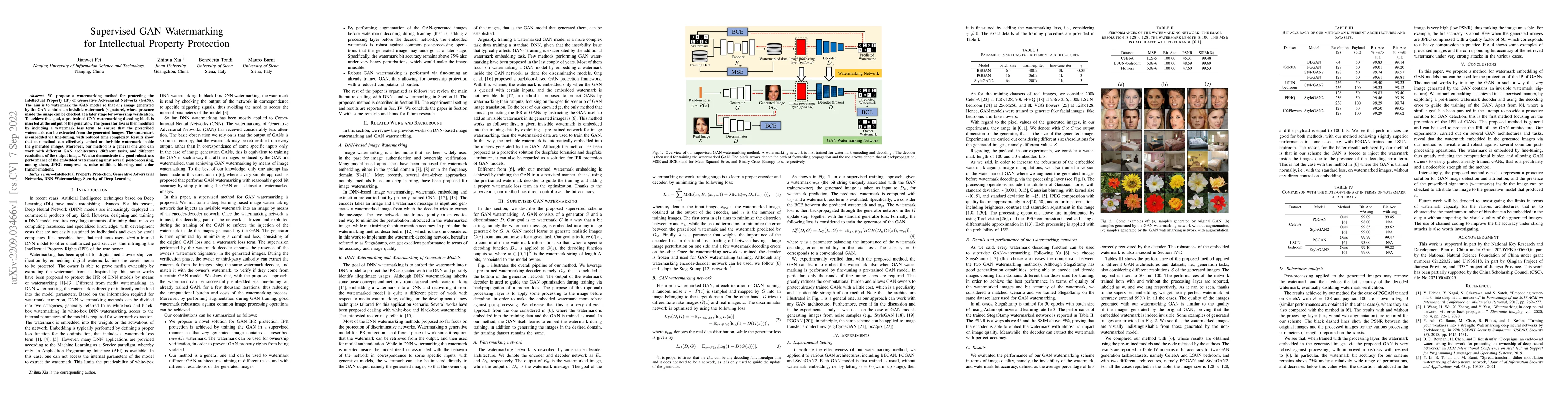 Thumbnail for Supervised GAN Watermarking for Intellectual Property Protection