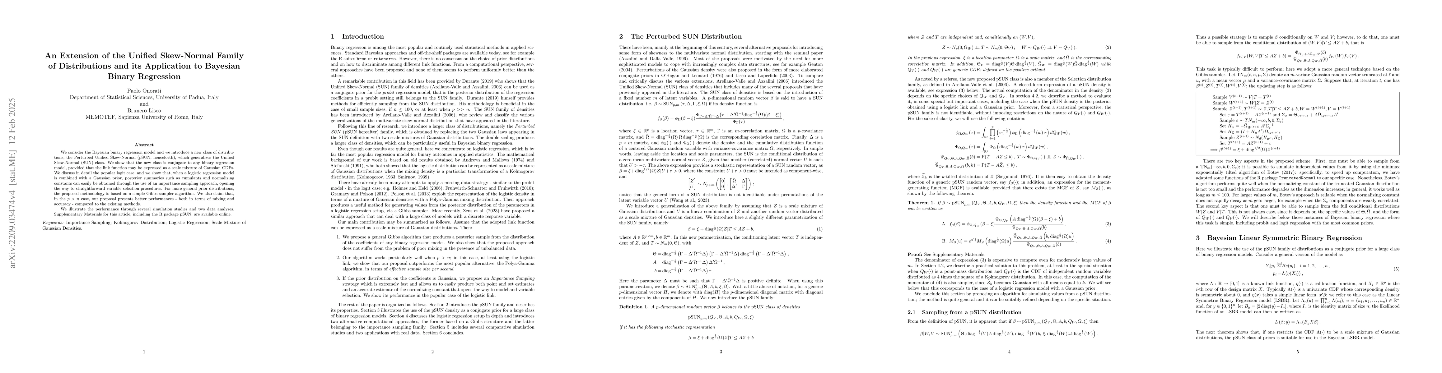 Thumbnail for An extension of the Unified Skew-Normal family of distributions and
  application to Bayesian binary regression
