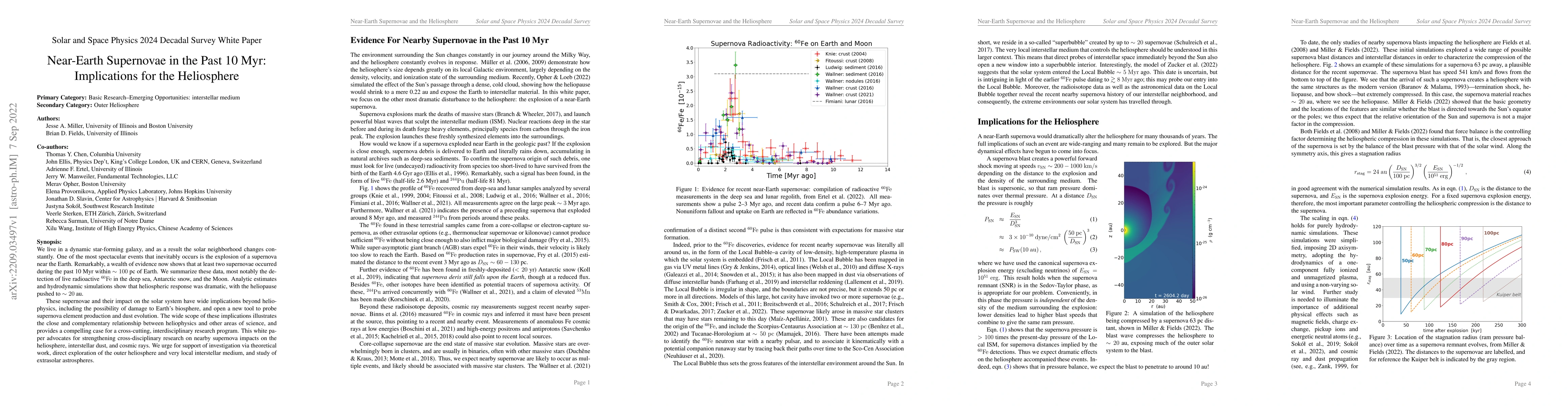 Thumbnail for Near-Earth Supernovae in the Past 10 Myr: Implications for the
  Heliosphere