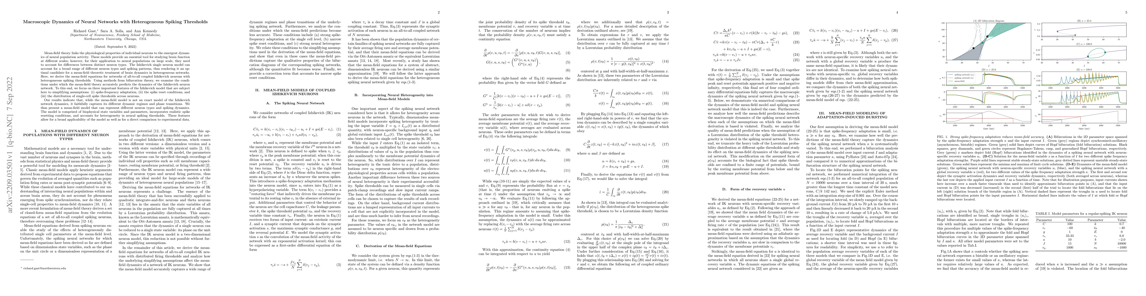 Thumbnail for Macroscopic Dynamics of Neural Networks with Heterogeneous Spiking
  Thresholds
