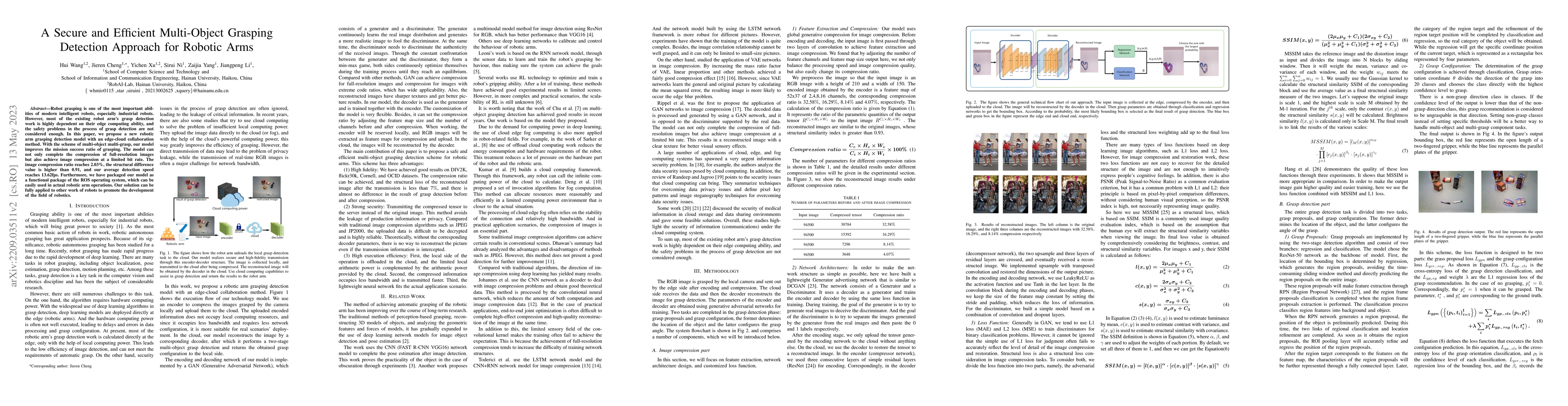 Thumbnail for A Secure and Efficient Multi-Object Grasping Detection Approach for
  Robotic Arms
