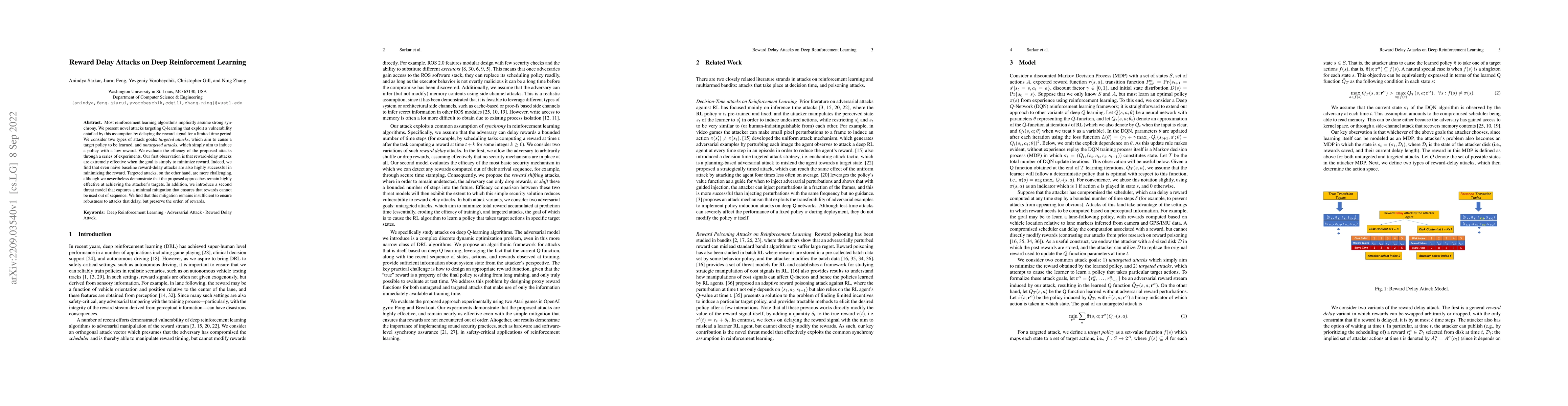 Thumbnail for Reward Delay Attacks on Deep Reinforcement Learning