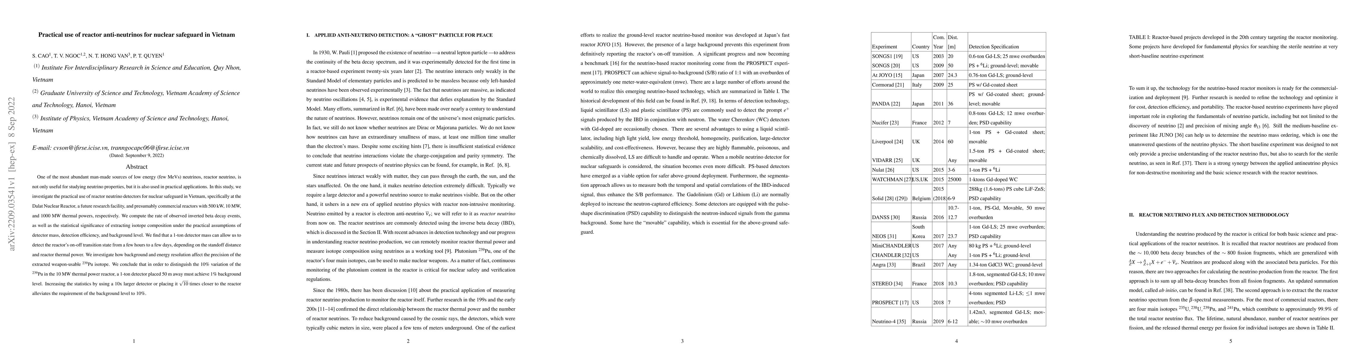 Thumbnail for Practical use of reactor anti-neutrinos for nuclear safeguard in Vietnam