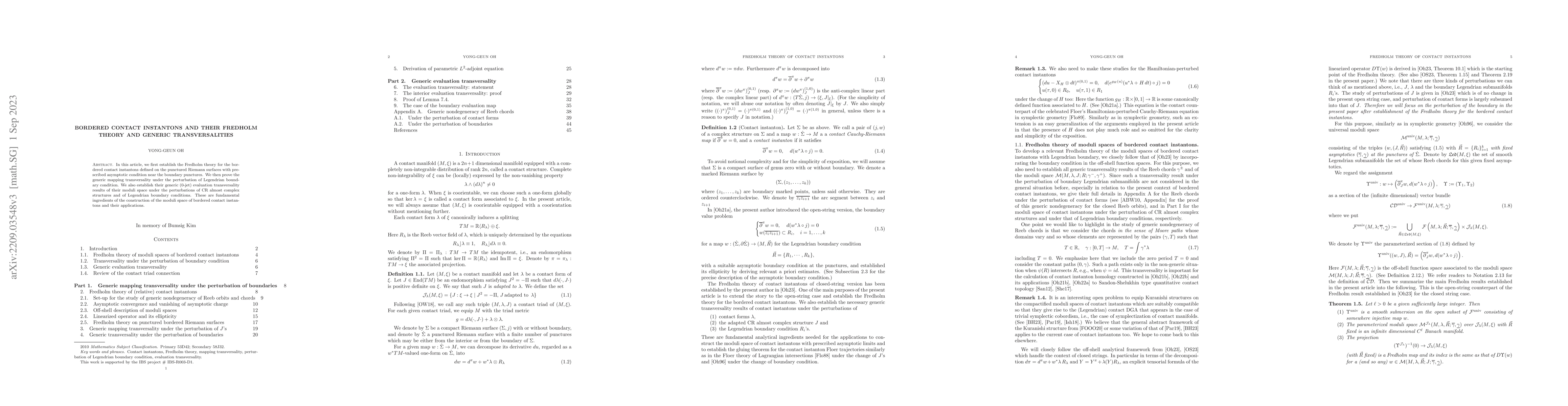 Thumbnail for Bordered contact instantons and their Fredholm theory and generic
  transversalities
