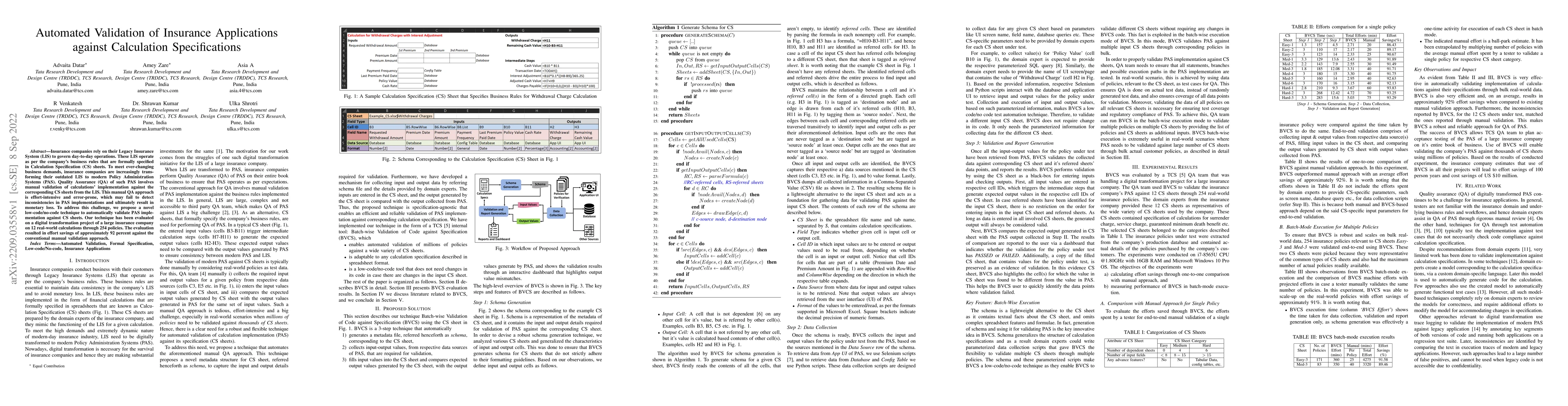 Thumbnail for Automated Validation of Insurance Applications against Calculation
  Specifications