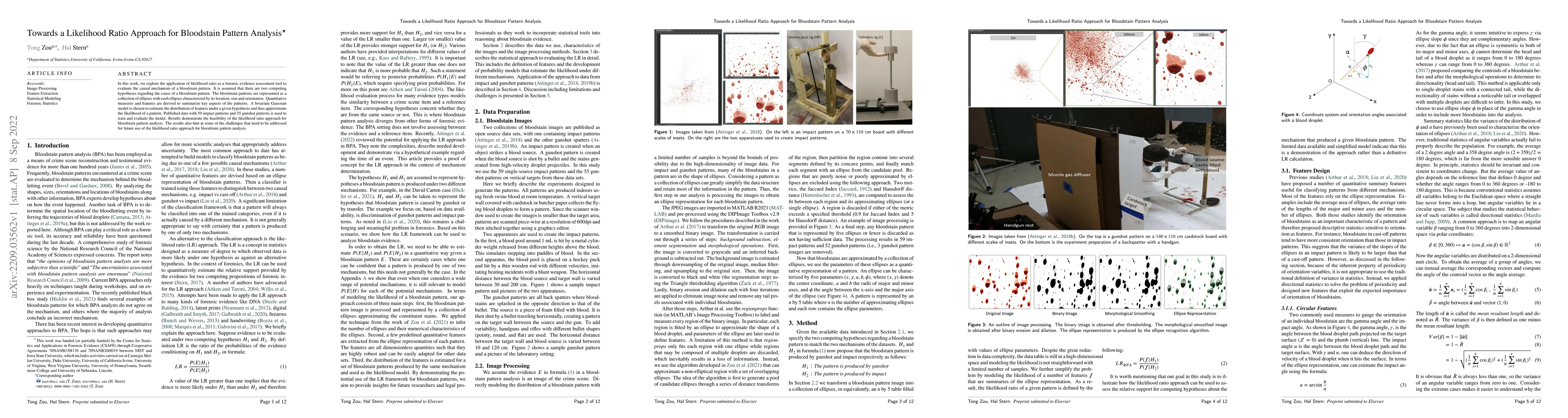 Thumbnail for Towards a Likelihood Ratio Approach for Bloodstain Pattern Analysis