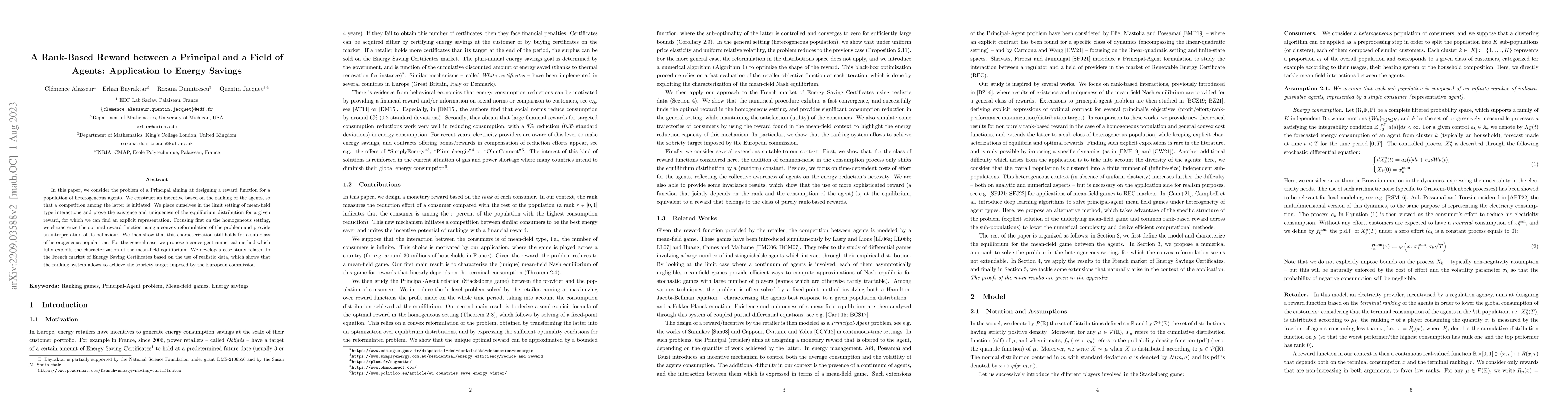 Thumbnail for A Rank-Based Reward between a Principal and a Field of Agents:
  Application to Energy Savings