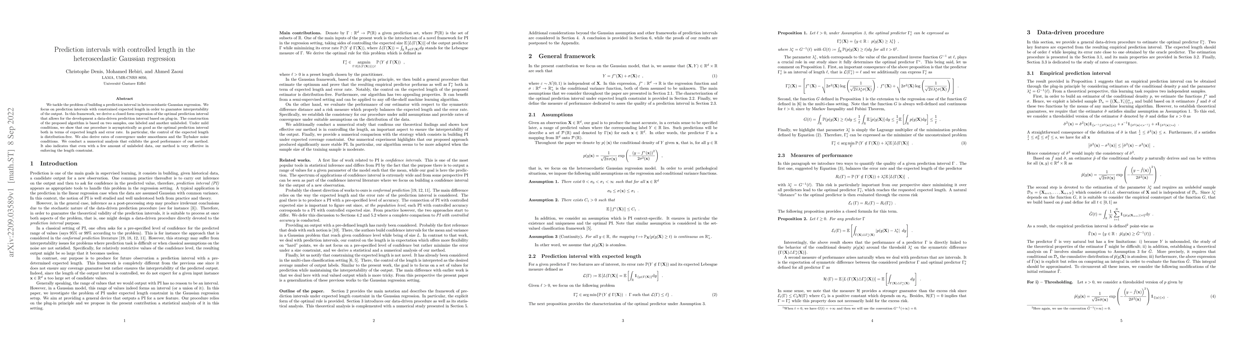 Thumbnail for Prediction intervals with controlled length in the heteroscedastic
  Gaussian regression