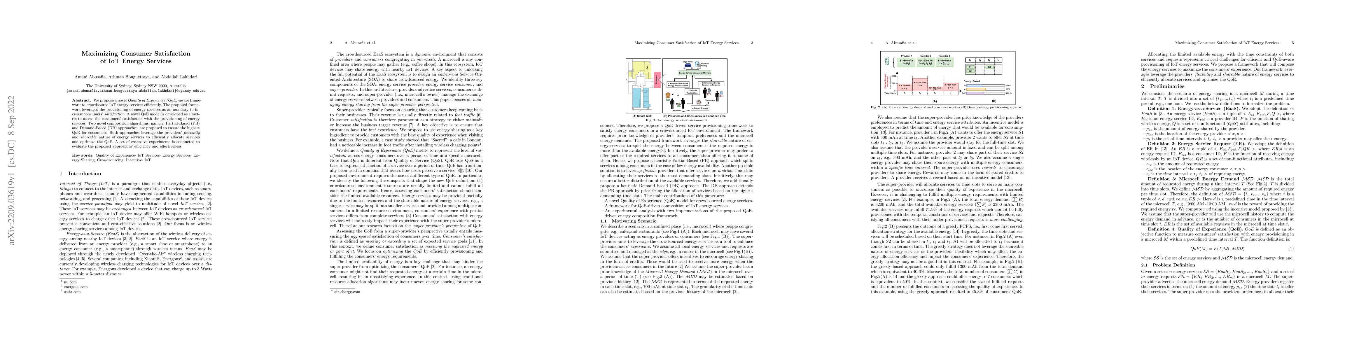 Thumbnail for Maximizing Consumer Satisfaction of IoT Energy Services