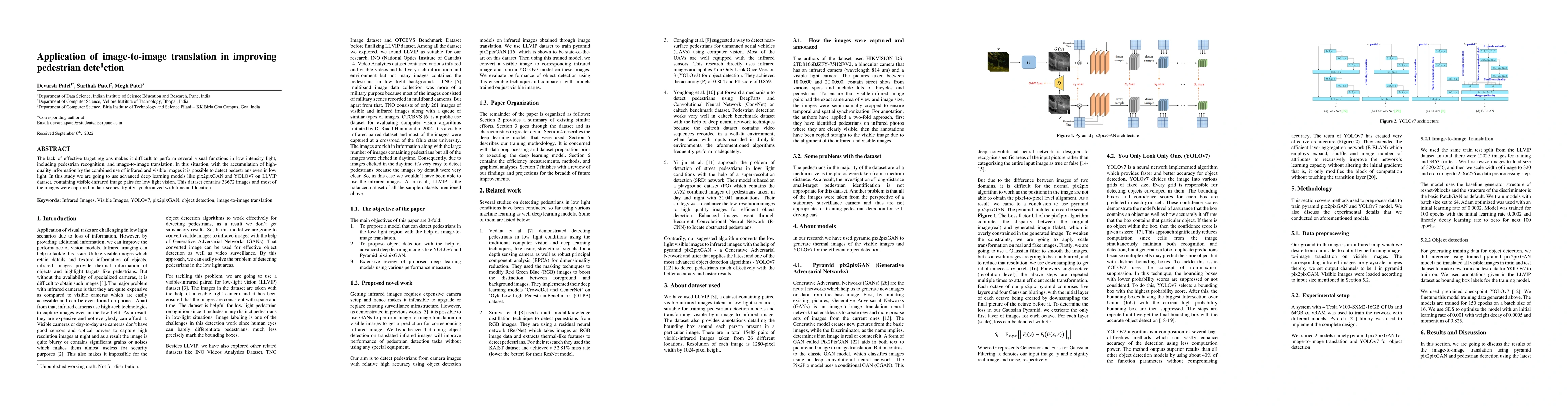 Thumbnail for Application of image-to-image translation in improving pedestrian
  detection