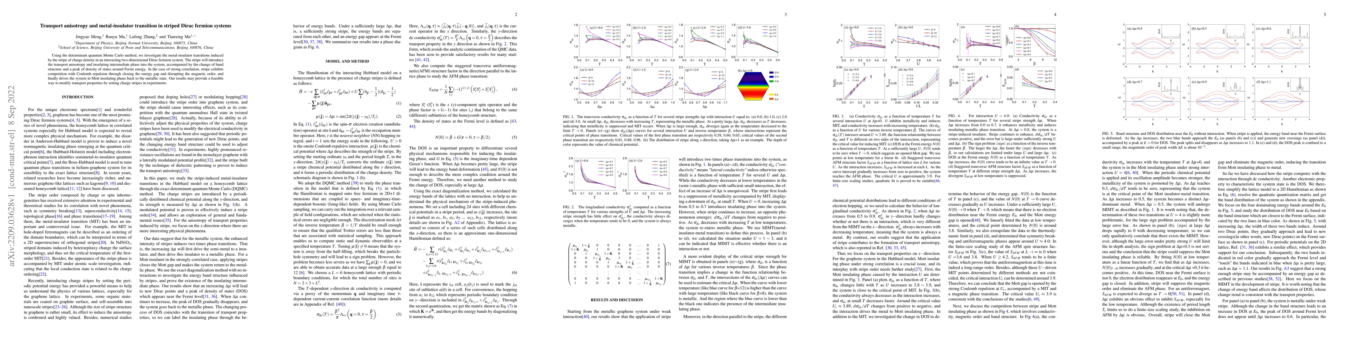Thumbnail for Transport anisotropy and metal-insulator transition in striped Dirac
  fermion systems