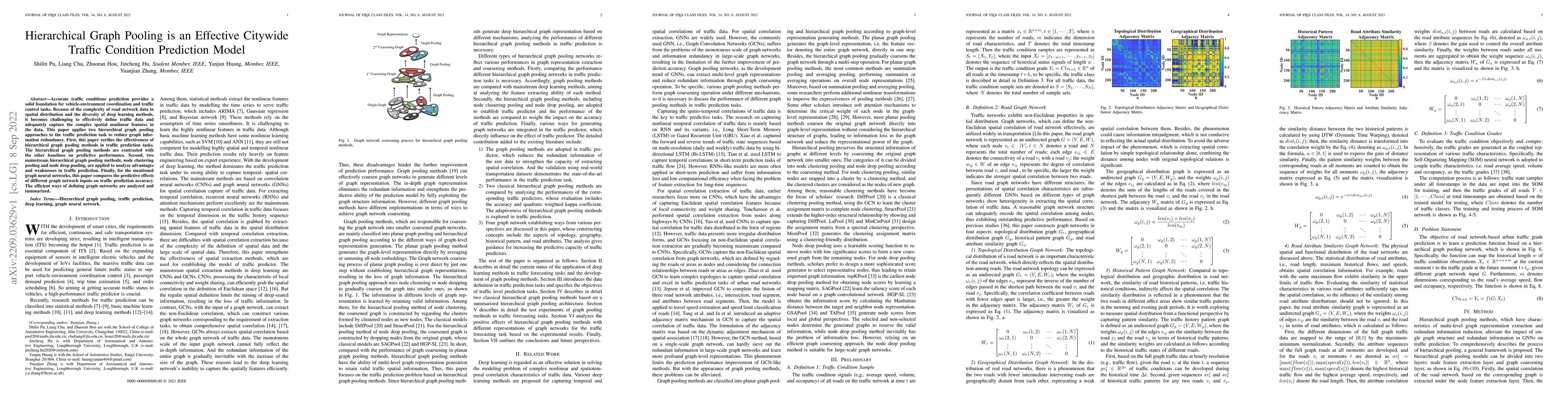 Thumbnail for Hierarchical Graph Pooling is an Effective Citywide Traffic Condition
  Prediction Model