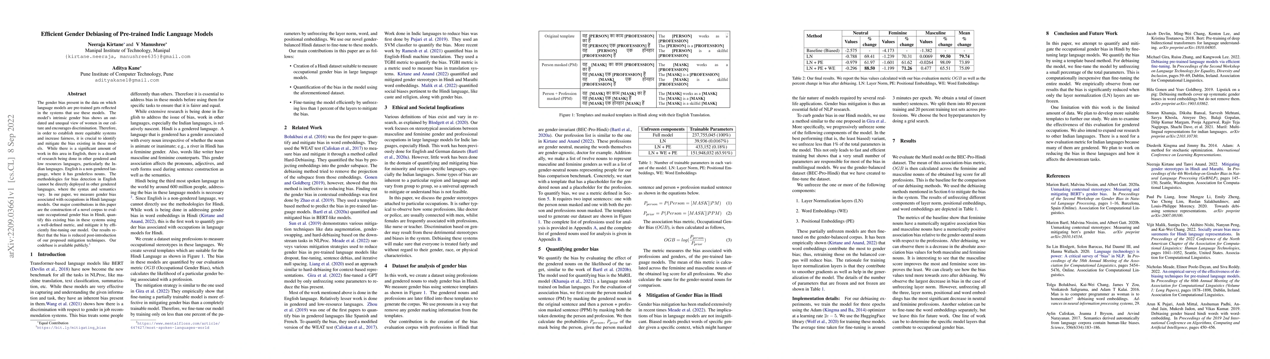 Thumbnail for Efficient Gender Debiasing of Pre-trained Indic Language Models