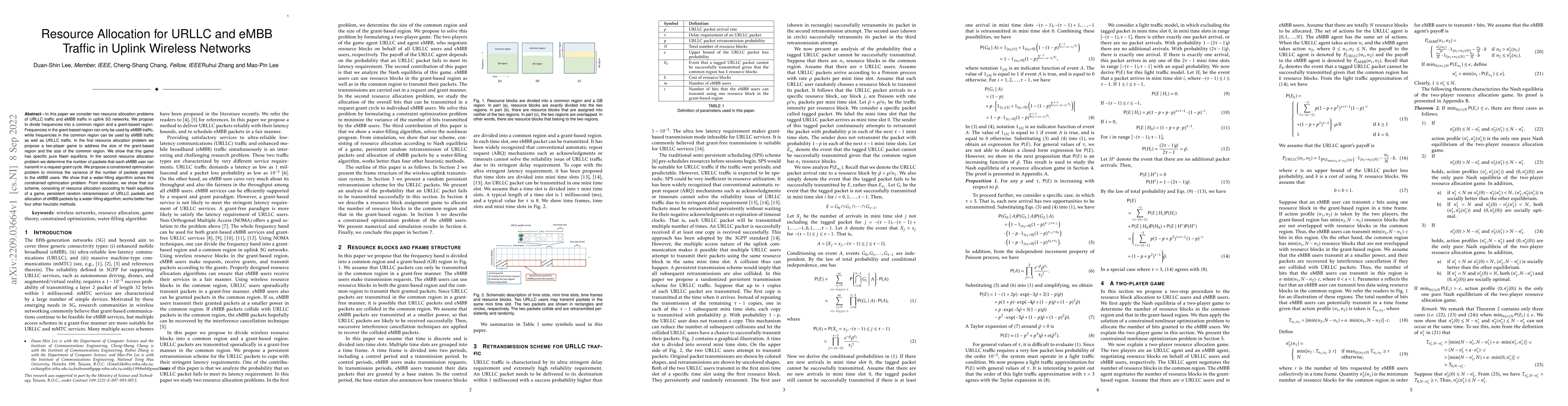 Thumbnail for Resource Allocation for URLLC and eMBB Traffic in Uplink Wireless
  Networks