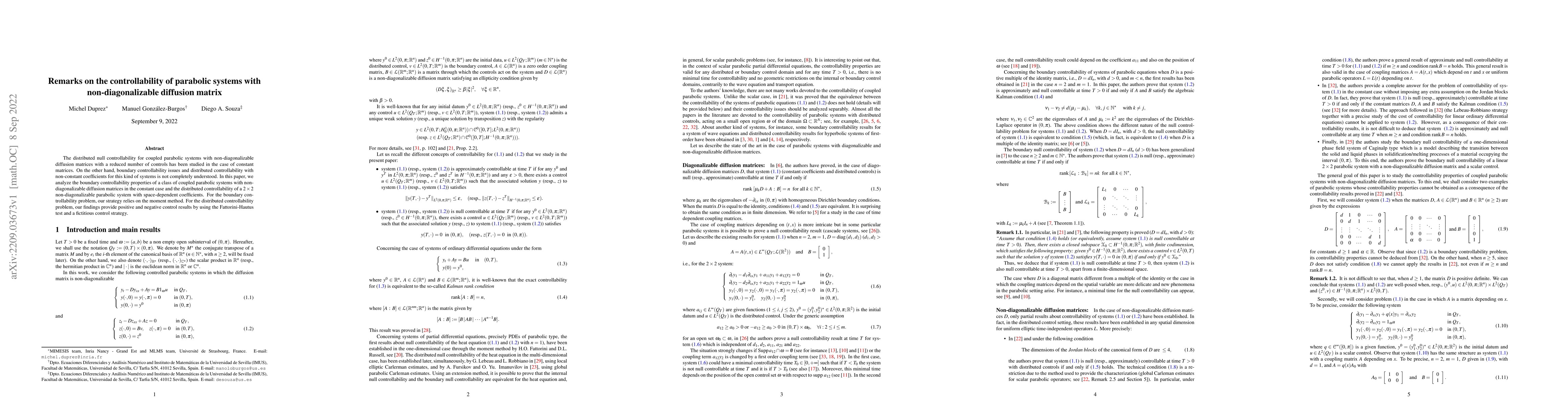 Thumbnail for Remarks on the controllability of parabolic systems with
  non-diagonalizable diffusion matrix