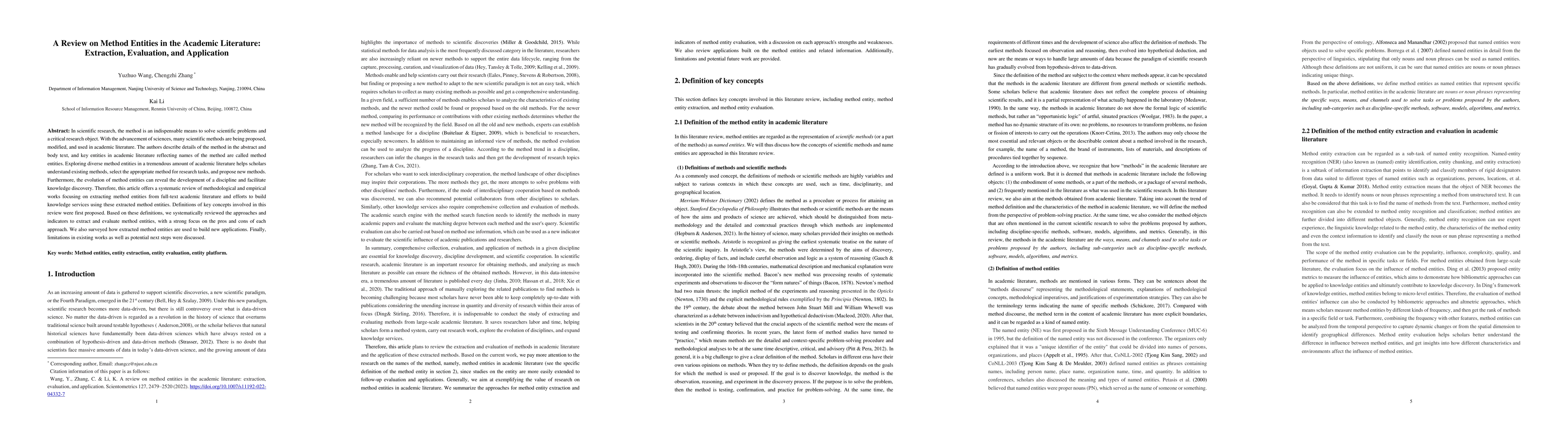 Thumbnail for A Review on Method Entities in the Academic Literature: Extraction,
  Evaluation, and Application