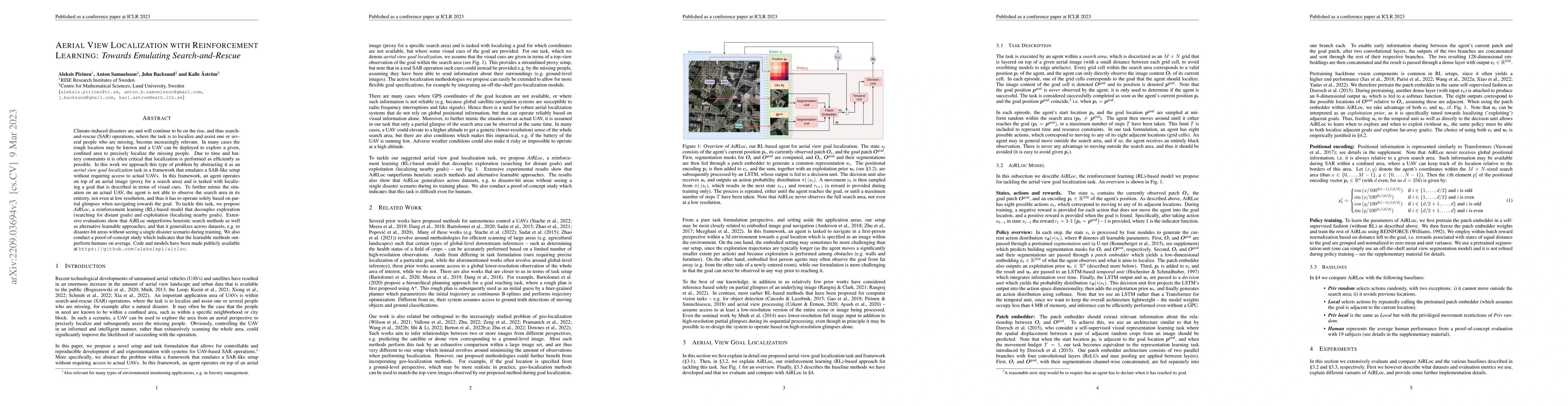 Thumbnail for Aerial View Localization with Reinforcement Learning: Towards Emulating
  Search-and-Rescue